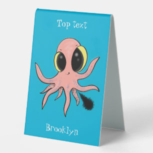 Plaque De Table Dessin animé de bébé poulpe mignon et effronté