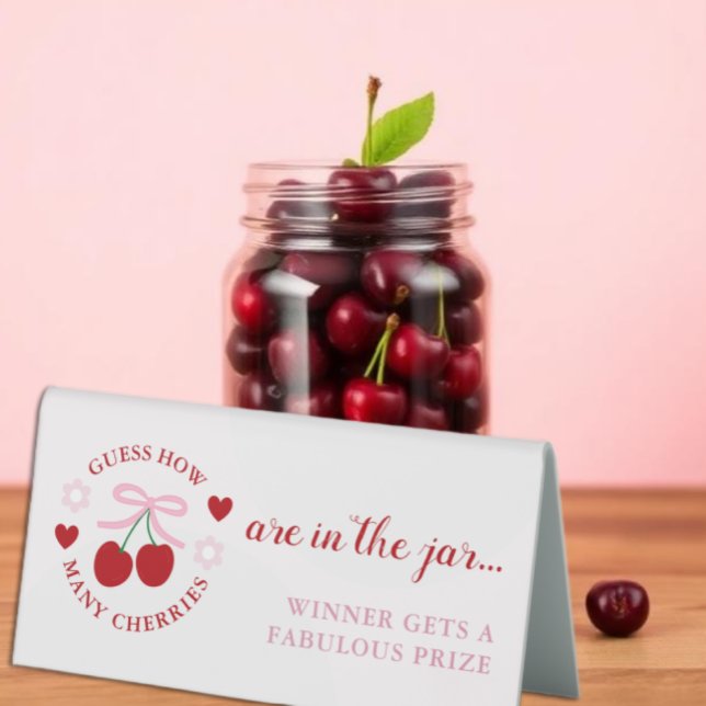 Plaque De Table Devinez combien de cerises à la Baby Shower (Créateur téléchargé)