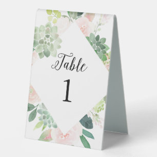 Plaque De Table DEVON Succulent de la verdure Numéro de tableau