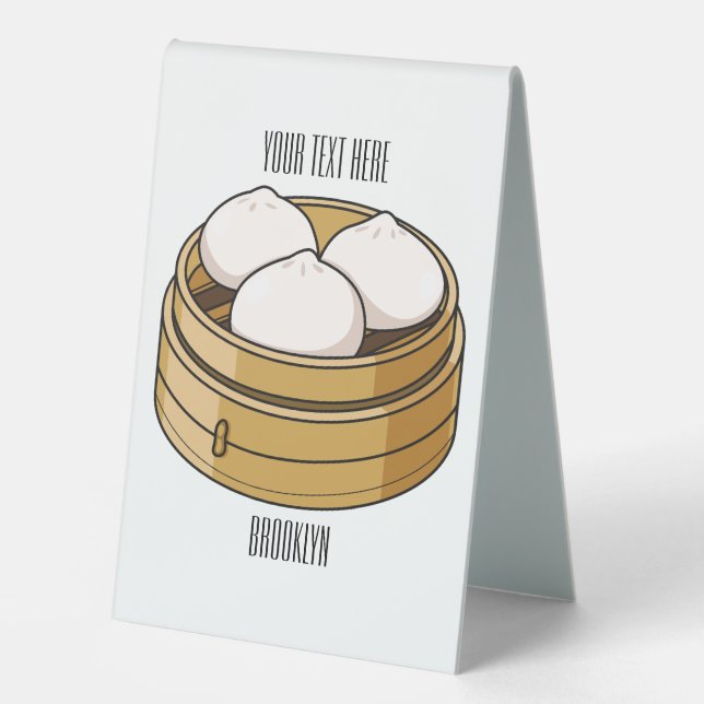 Plaque De Table Dim sum dessin animé (Recto)