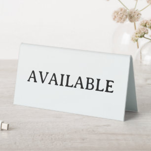 Plaque De Table DISPONIBLE Présentoir de table en plastique 6" X