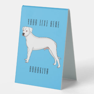 Plaque De Table Dogo argentino dessin animé pour chien