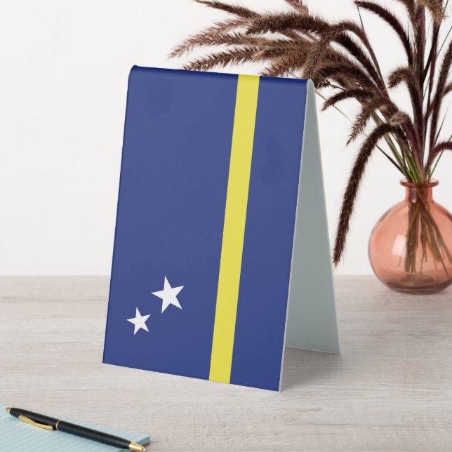 Plaque De Table Drapeau de Curaçao (En SItu (Tableau))