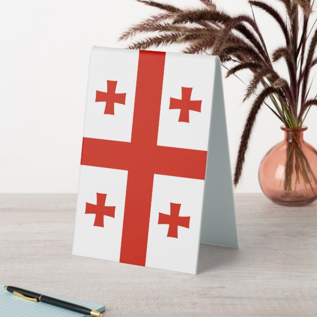 Plaque De Table Drapeau de Géorgie (En SItu (Tableau))
