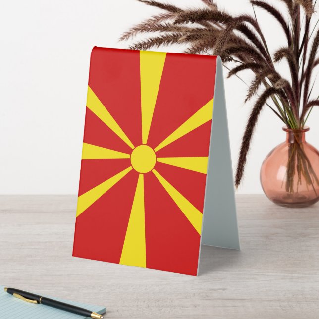 Plaque De Table Drapeau de la Macédoine du Nord (En SItu (Tableau))