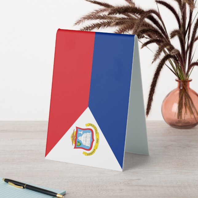 Plaque De Table Drapeau Sint Maarten (En SItu (Tableau))