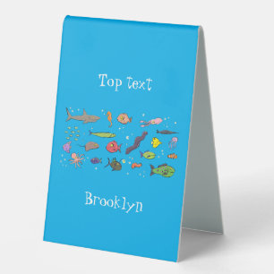 Plaque De Table Drôle des créatures marines dessin motif