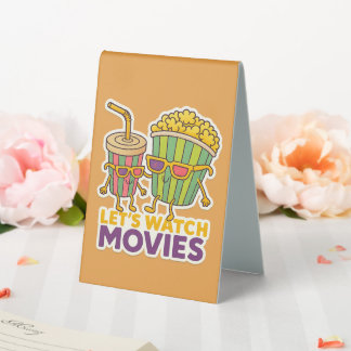 Plaque De Table Duo Popcorn & Soda – Ambiance Soirée Cinéma