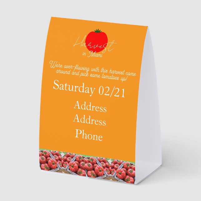 Plaque De Table Échantillon de chevalet de table (Recto)