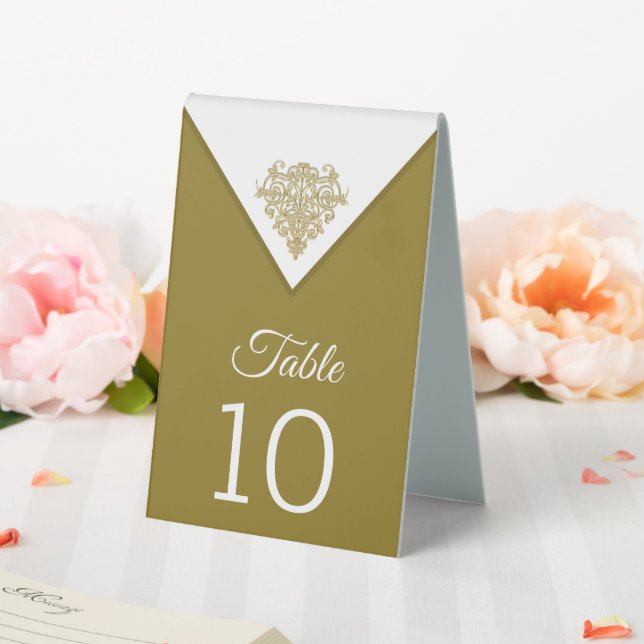 Plaque De Table Élégance dorée (In SItu (Mariage))