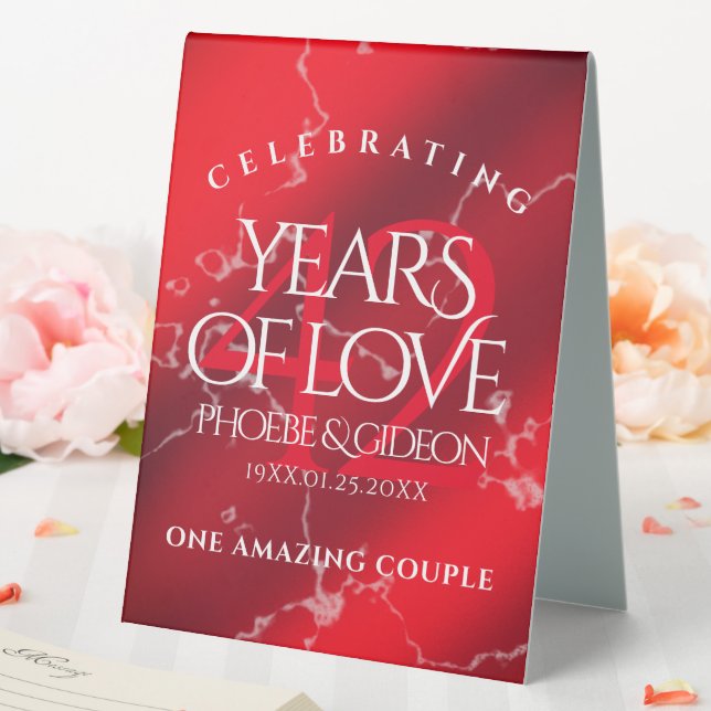 Plaque De Table Élégant 42e anniversaire du Mariage Jasper (In SItu (Mariage))