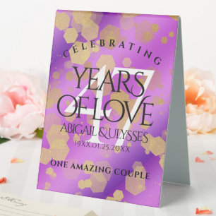 Plaque De Table Élégant 47e anniversaire du Mariage Améthyste