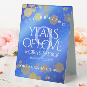 Plaque De Table Élégant 9e anniversaire Mariage Lapis Lazuli