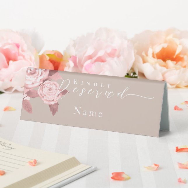Plaque De Table Élégant Chic Rose Mariage Table Réservé Signal Rés (In SItu (Mariage))