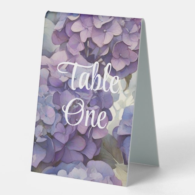 Plaque De Table élégant doux clair violet floral (Recto)