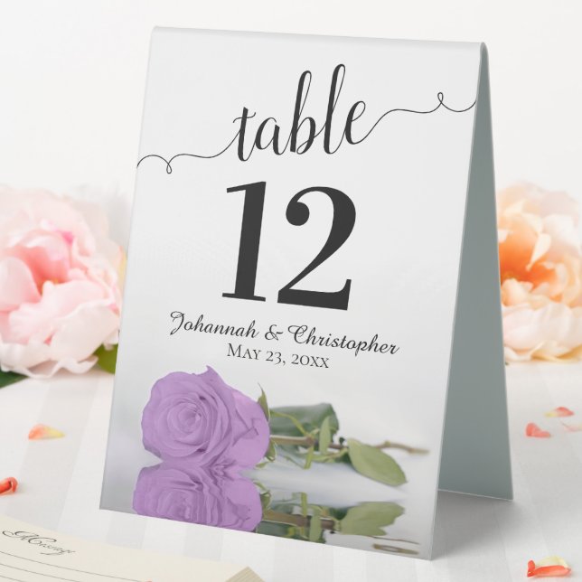 Plaque De Table Élégant Lilac Purple Rose Mariage Numéro de table (In SItu (Mariage))