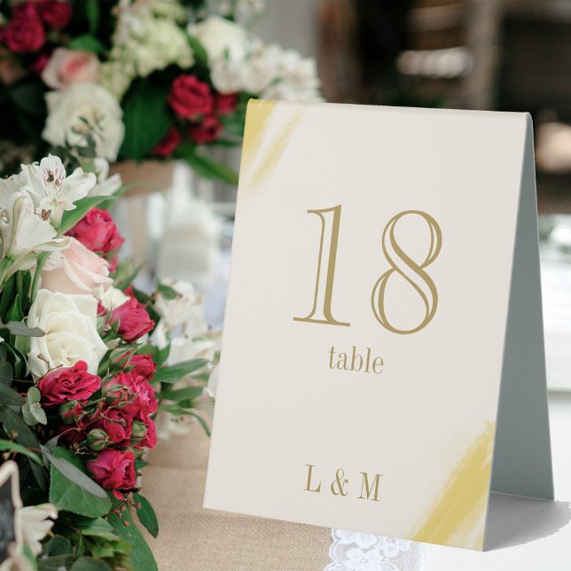 Plaque De Table Élégant Mariage classique de crème ancienne or (Créateur téléchargé)