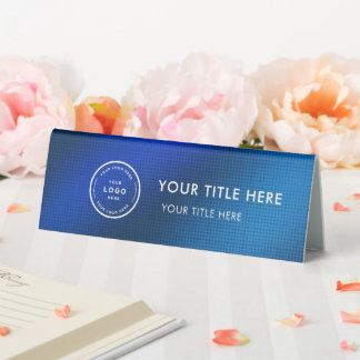 Plaque De Table Elegant Modern Small Business  Logo Table Tent 