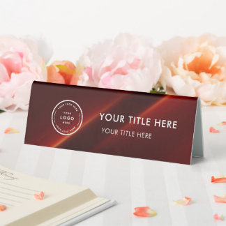 Plaque De Table Elegant Modern Small Business  Logo Table Tent 