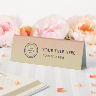 Plaque De Table Elegant Modern Small Business  Logo Table Tent 