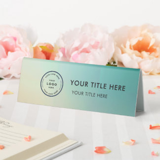 Plaque De Table Elegant Modern Small Business  Logo Table Tent 