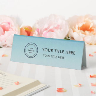 Plaque De Table Elegant Modern Small Business  Logo Table Tent 