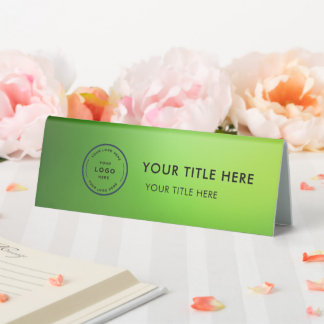 Plaque De Table Elegant Modern Small Business  Logo Table Tent 