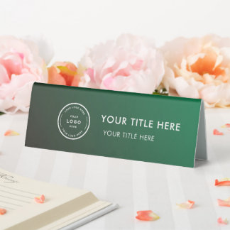 Plaque De Table Elegant Modern Small Business  Logo Table Tent 