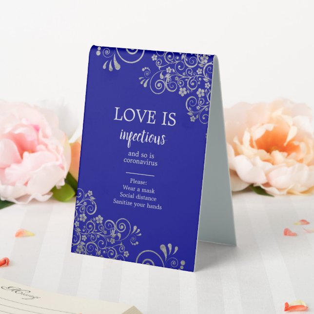 Plaque De Table Élégant panneau de sécurité pour les clips bleus e (In SItu (Mariage))