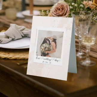 Plaque De Table Élégant photo de Mariage Customisé