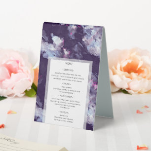 Plaque De Table Élégant pinceau violet attaque Mariage moderne