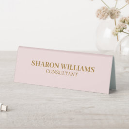 Plaque De Table Élégant Professionnel Rose Clair Simple Minimal