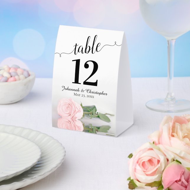 Plaque De Table Élégant rose rose rose rose rose Mariage Numéro de (Insitu (mariage))