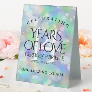 Plaque De Table Élégante 14ème anniversaire du Mariage Opal