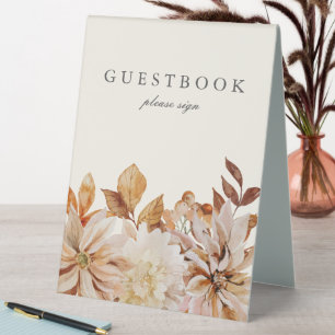 Plaque De Table Elégante aquarelle d'automne Floral Mariage Livre