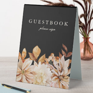 Plaque De Table Elégante aquarelle d'automne Floral Mariage Livre 