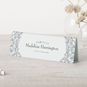 Plaque De Table Elégante carte Mariage argent