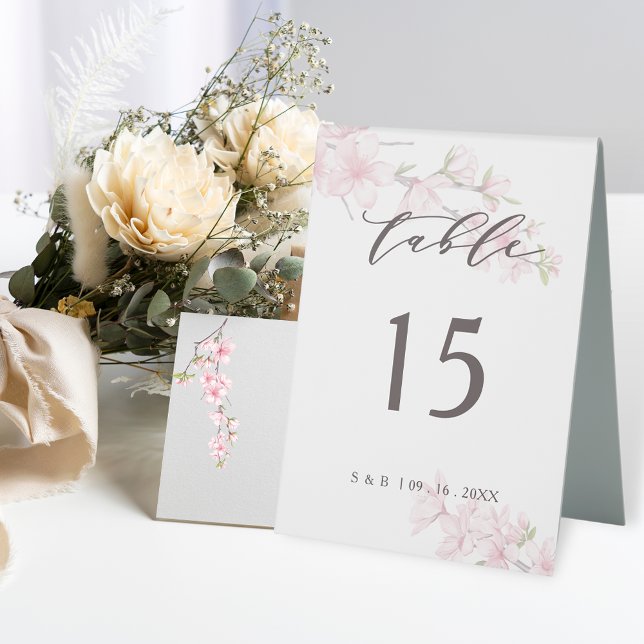 Plaque De Table Elégante couleur rose japonais cerisier (Créateur téléchargé)