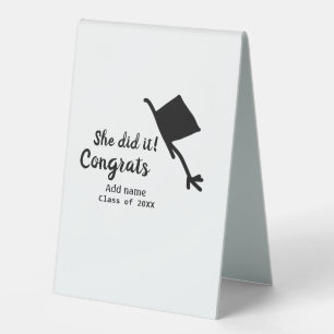 Plaque De Table Elle l'a fait grats diplôme ajouter le nom de l'ét