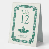Emerald Green Celtic Knot Claddagh Mariage irlanda