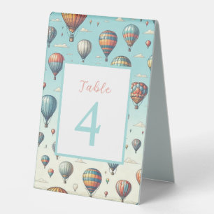 Plaque De Table En haut, en haut et en loin ! Ballons Whimsical à