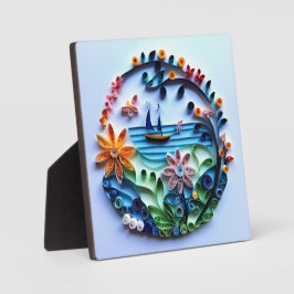 Plaque de table en papier peigné avec Easel