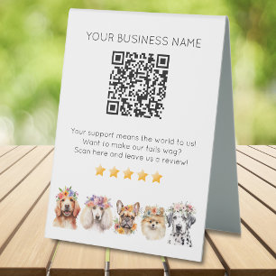 Plaque De Table Examen du code QR de toilettage pour chiens YELP
