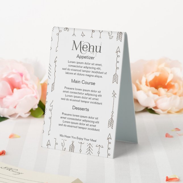 Plaque De Table Facile à concevoir votre propre menu personnalisé  (In SItu (Mariage))