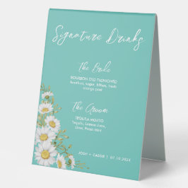 Plaque De Table Fauteuils Turquoises et blancs légers Boissons Sig