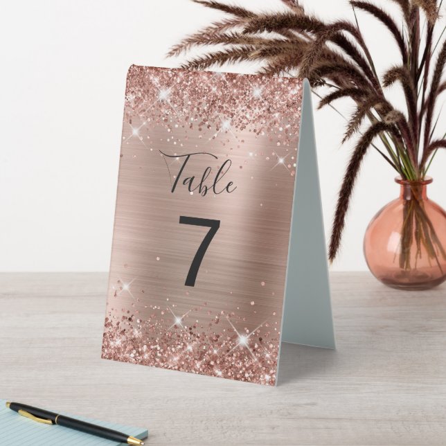 Plaque De Table Faux Glittery Rose Mariage Gold Foil (En SItu (Tableau))