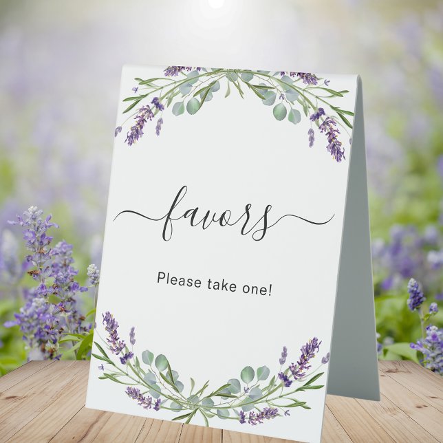 Plaque De Table Faveur de fête lavande violette florale eucalyptus (Créateur téléchargé)