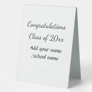 Plaque De Table Félicitations classe d'ajouter le nom d'année scol