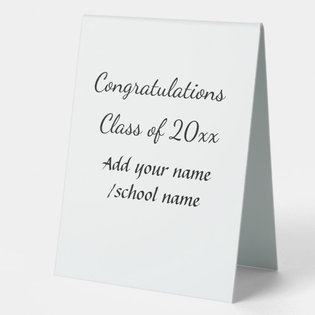 Plaque De Table Félicitations classe d'ajouter le nom d'année scol (Recto)