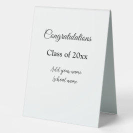 Plaque De Table Félicitations de graduation simples clas d'ajout m